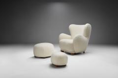 Lounge Chair with Ottomans by Danish Cabinetmaker Denmark 1960s - 1696797