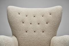 Lounge Chair with Stained Beech Legs by Danish Cabinetmaker Denmark 1940s - 2871578