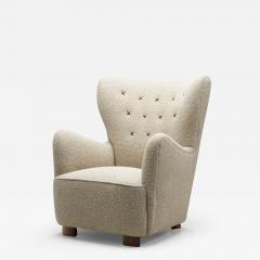 Lounge Chair with Stained Beech Legs by Danish Cabinetmaker Denmark 1940s - 2878547