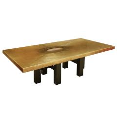 Lova Creation Bronze Coffee Table with Inset Agate 1970s - 208110