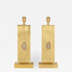 Lova Creations Pair of etched brass table lamps by Lova creation - 806426