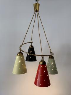 Lovely Four Armed Mid Century Modern Chandelier or Pendant Light Germany 1950s - 4308793
