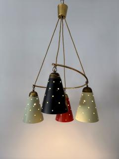 Lovely Four Armed Mid Century Modern Chandelier or Pendant Light Germany 1950s - 4308795