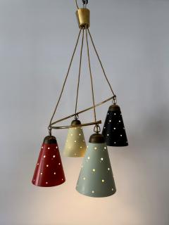Lovely Four Armed Mid Century Modern Chandelier or Pendant Light Germany 1950s - 4308797