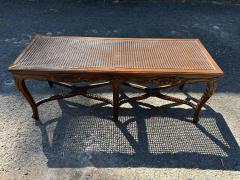 Lovely French Louis XV style Walnut Cane Bench Mid 20th Century - 4159995