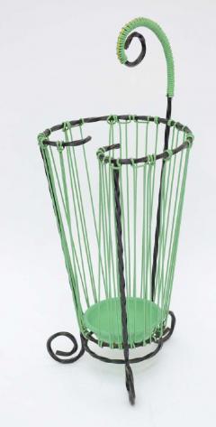 Lovely Glamour French Vintage Twisted Wrought Iron Umbrella Stand - 1803377