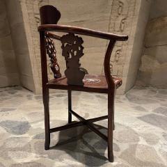 Lovely Handcrafted Chinese Corner Rosewood Arm Chair with Mother of Pearl Inlay - 2230259