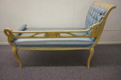 Lovely Hollywood Regency Scrolled Arm Carved Wood Bench - 1797875