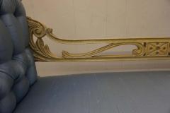 Lovely Hollywood Regency Scrolled Arm Carved Wood Bench - 1797883