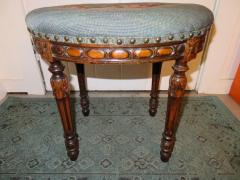 Lovely Louis XVI Oval Floral Needlepoint Stool Bench - 1325380