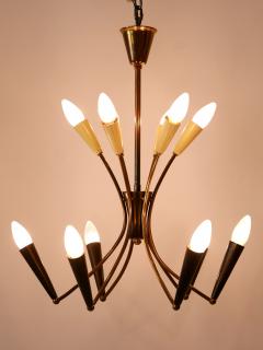 Lovely Mid Century Modern 12 Flamed Sputnik Chandelier Germany 1950s - 3355166