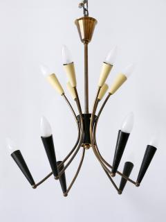 Lovely Mid Century Modern 12 Flamed Sputnik Chandelier Germany 1950s - 3355173