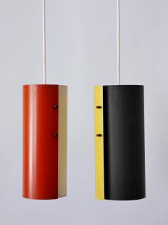 Lovely Mid Century Modern Bi Color Pendant Lamps or Hanging Lights Germany 1960s - 3180178