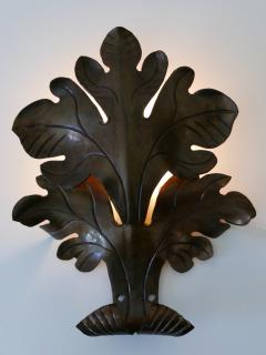 Lovely Mid Century Modern Brass Oak Leaf Sconce or Wall Lamp Germany 1960s - 4174446
