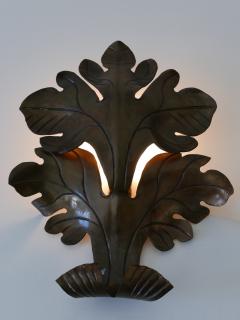 Lovely Mid Century Modern Brass Oak Leaf Sconce or Wall Lamp Germany 1960s - 4174448