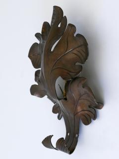 Lovely Mid Century Modern Brass Oak Leaf Sconce or Wall Lamp Germany 1960s - 4174451
