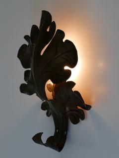 Lovely Mid Century Modern Brass Oak Leaf Sconce or Wall Lamp Germany 1960s - 4174452