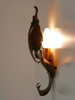Lovely Mid Century Modern Brass Oak Leaf Sconce or Wall Lamp Germany 1960s - 4174454