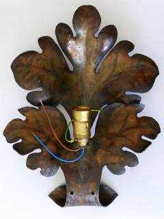Lovely Mid Century Modern Brass Oak Leaf Sconce or Wall Lamp Germany 1960s - 4174456