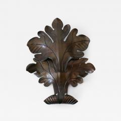 Lovely Mid Century Modern Brass Oak Leaf Sconce or Wall Lamp Germany 1960s - 4177005