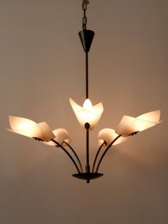 Lovely Mid Century Modern Fived Armed Chandelier or Pendant Lamp Germany 1950s - 2755269