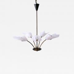 Lovely Mid Century Modern Fived Armed Chandelier or Pendant Lamp Germany 1950s - 2759602