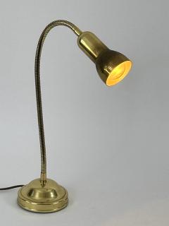 Lovely Mid Century Modern Gooseneck Brass Table Lamp Germany 1970s - 4719615