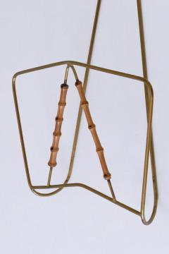Lovely Mid Century Wall Mounted Brass Bamboo Magazine Rack Germany 1960s - 4213378