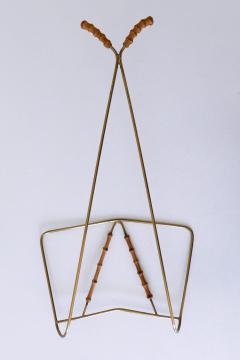 Lovely Mid Century Wall Mounted Brass Bamboo Magazine Rack Germany 1960s - 4213380