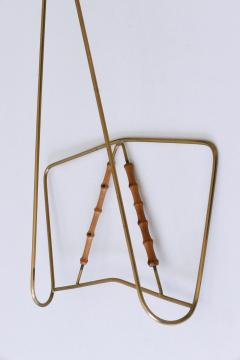 Lovely Mid Century Wall Mounted Brass Bamboo Magazine Rack Germany 1960s - 4213381