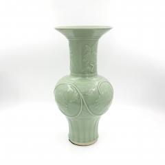 Lovely Pair Of Chinese Celadon Glaze Yen Yen Form Vases 20th Century  - 2640397
