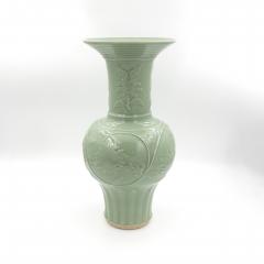 Lovely Pair Of Chinese Celadon Glaze Yen Yen Form Vases 20th Century  - 2640403