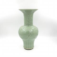 Lovely Pair Of Chinese Celadon Glaze Yen Yen Form Vases 20th Century  - 2640404