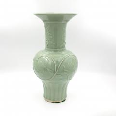 Lovely Pair Of Chinese Celadon Glaze Yen Yen Form Vases 20th Century  - 2640405