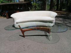 Lovely Pair of Kidney Shaped Curved Sofa Mid Century Modern - 1544184