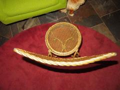 Lovely Petite Gilded Gold Rope Tassel Vanity Chair Stool Hollywood Regency - 1600668