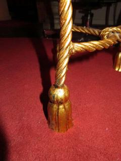 Lovely Petite Gilded Gold Rope Tassel Vanity Chair Stool Hollywood Regency - 1600669