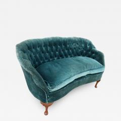 Lovely Petite Hollywood Regency Tufted Loveseat Sofa - 1551384