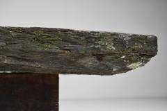 Low Brutalist Coffee Table with Slate Tabletop Spain 1970s - 4184655