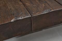 Low Brutalist Oak Coffee Table Europe 1960s - 3690557