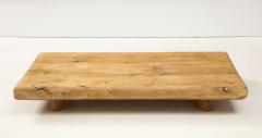 Low Japanese Style Wabi sabi Chic French Oak Coffee Table France c 1980 - 2066653