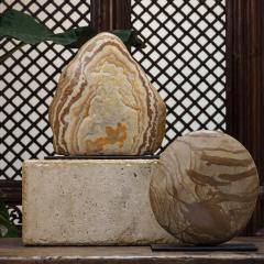 Low Travertine Marble Pedestal - 4176000