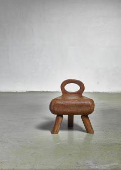 Low campagne style wood stool France - 967940