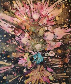 Lowell Boyers Nectar 2025 A Large Black And MultiColor Abstract Painting by Lowell Boyers - 4226208