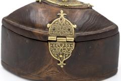 Lozenge Shaped Hardwood Box Possibly Tea Caddy Or Tobacco Box 19th Century  - 2177178