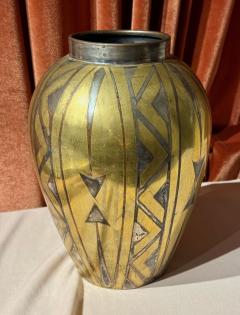 Luc Lanel Christofle Metal Vase by Luc Lanel Circa 1925 Art Deco Collection - 4134444