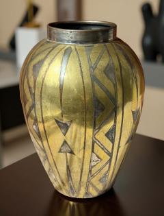 Luc Lanel Christofle Metal Vase by Luc Lanel Circa 1925 Art Deco Collection - 4134538