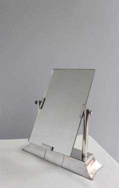 Luc Lanel Fine French Art Deco Wrought Fine French 1930s Silver Plated Table Mirror - 3117479
