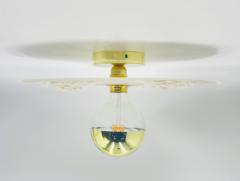 Luca for Fermaluce Cream Resin Brass Flush Mount Light Italy 2022 Labeled - 4723045