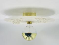 Luca for Fermaluce Cream Resin Brass Flush Mount Light Italy 2022 Labeled - 4723055